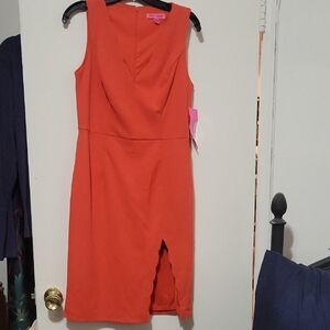 Betsey Johnson Vibrant Orange Midi Dress